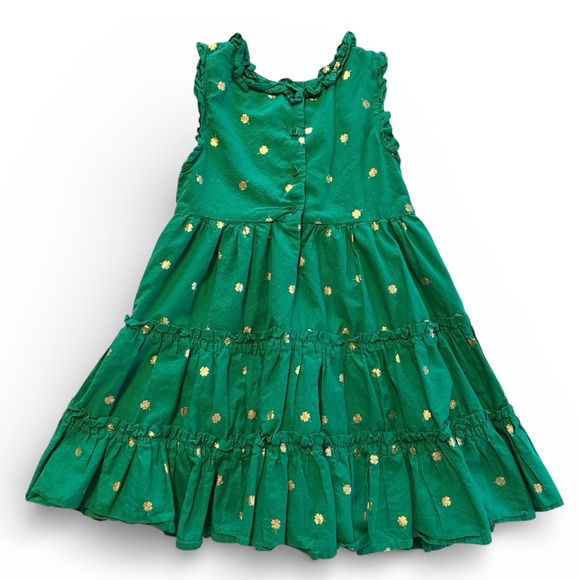 Christian Siriano NY Girls Green Gold Shamrock Tiered Dress 4T St Patrick’s - Picture 4 of 8